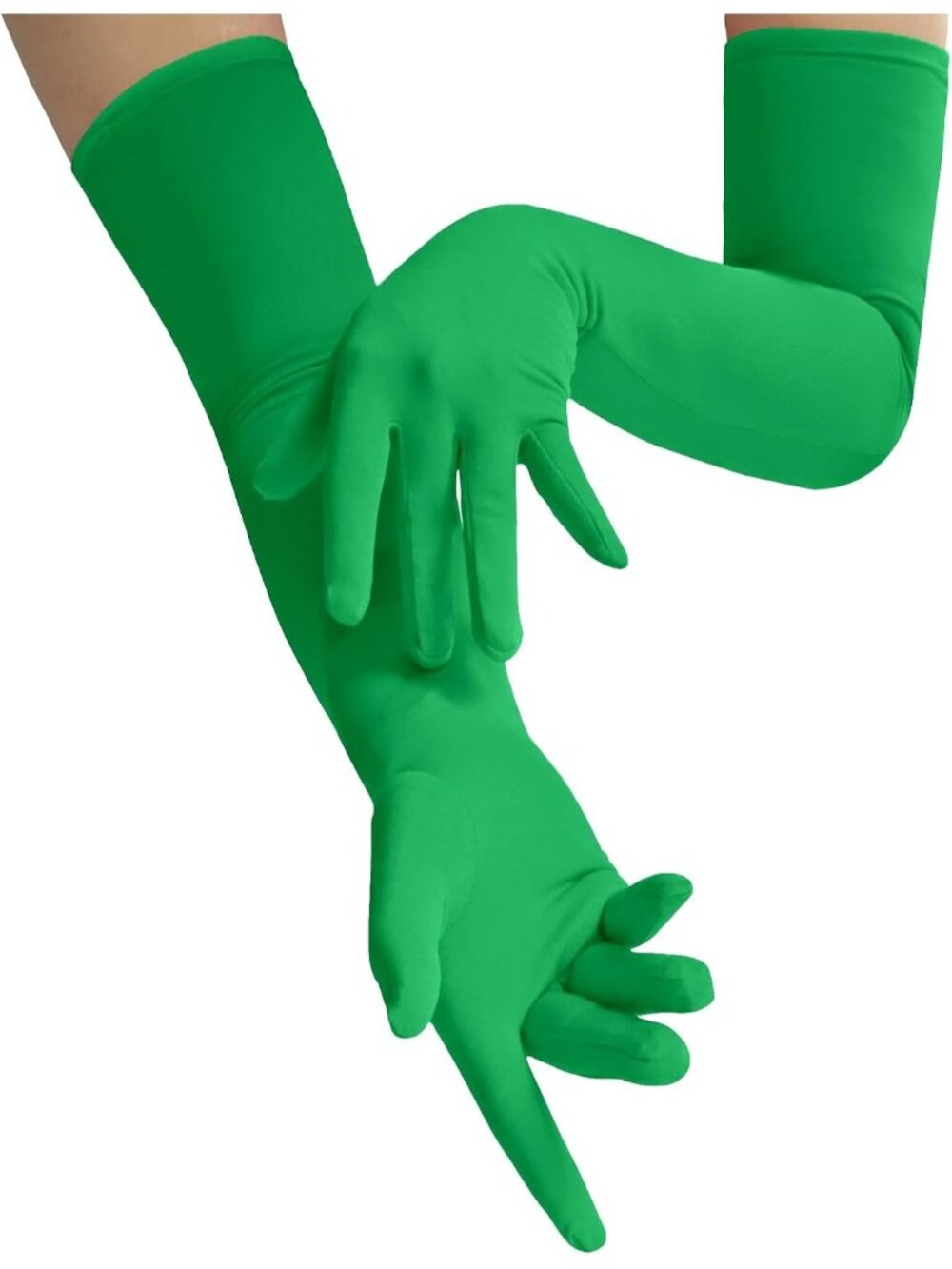 Women's Green Halloween Costume Accessories Spandex Stretch Opera Gloves